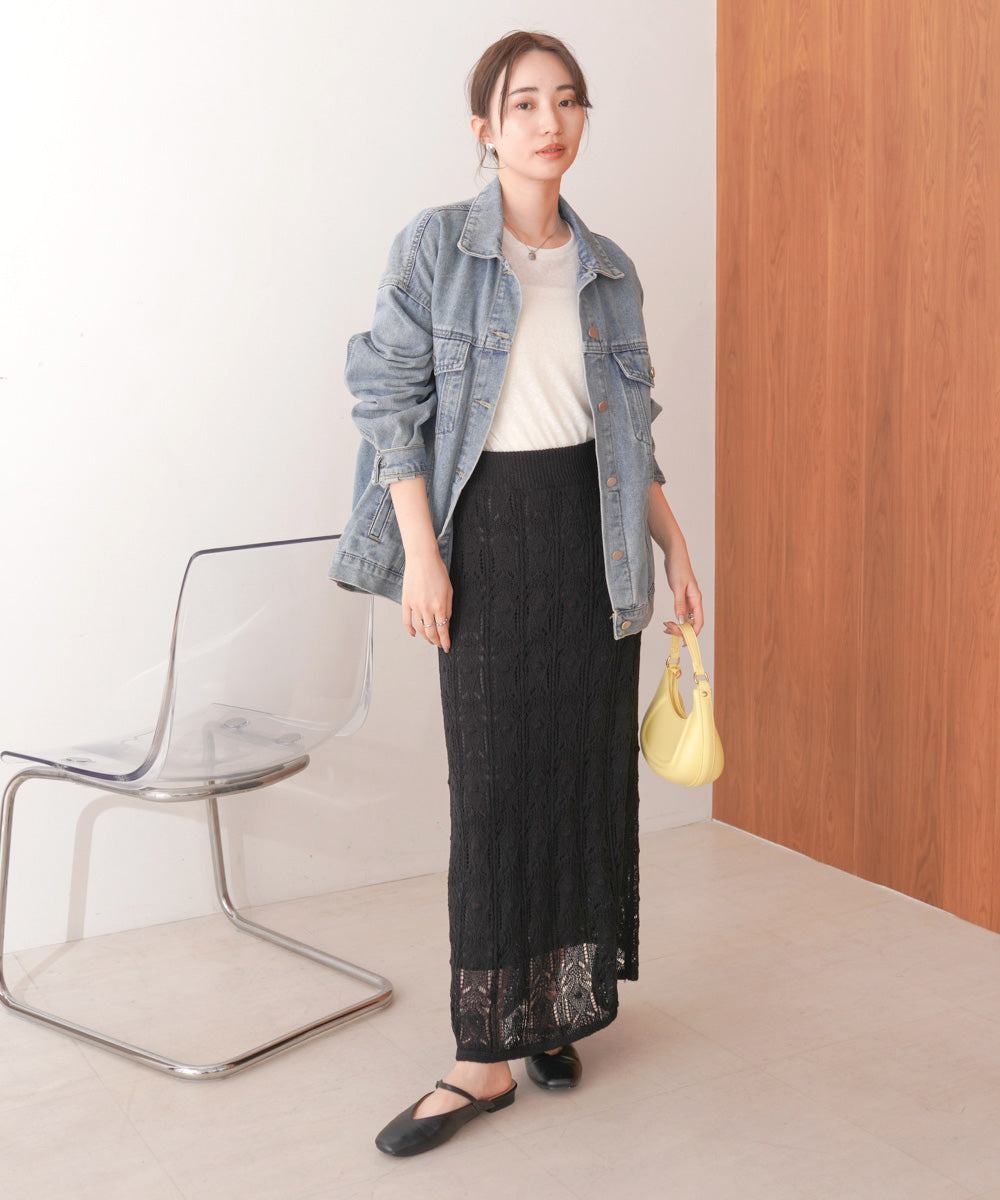 クロシェ編みスカート