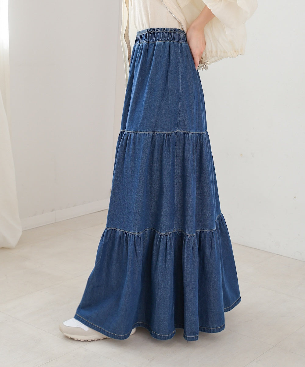 デニムティアードスカート