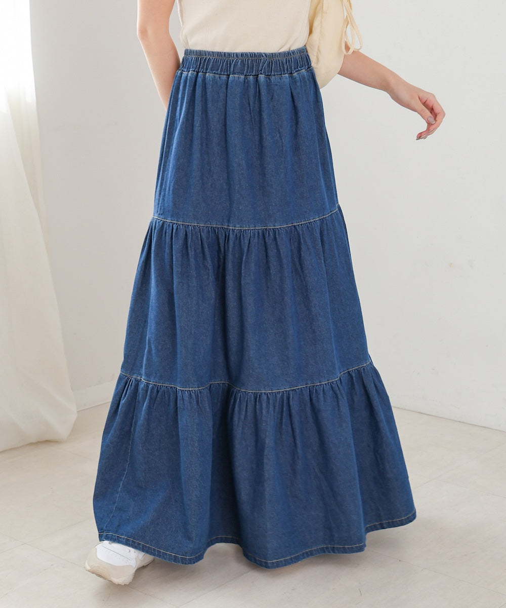 デニムティアードスカート