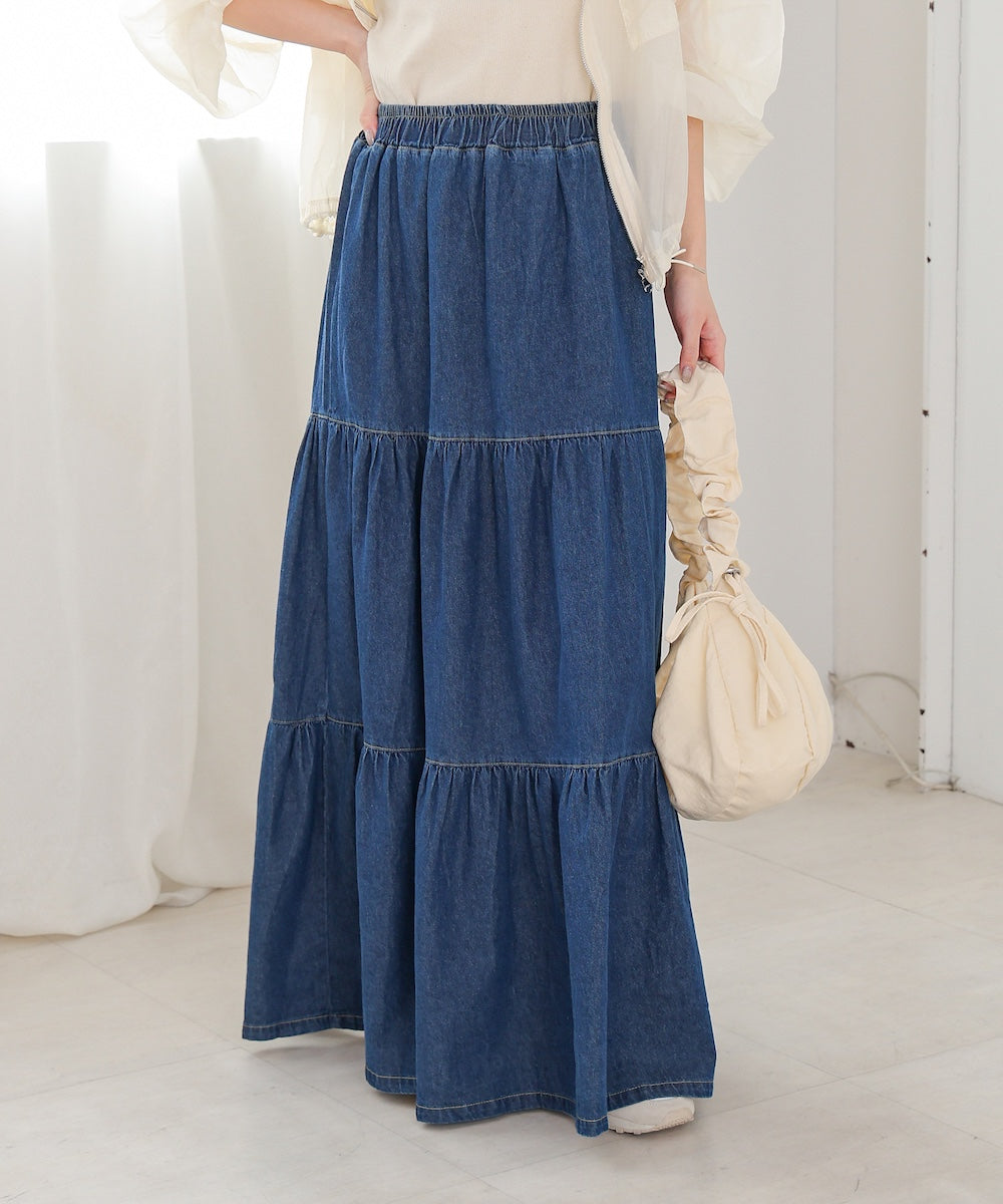 デニムティアードスカート