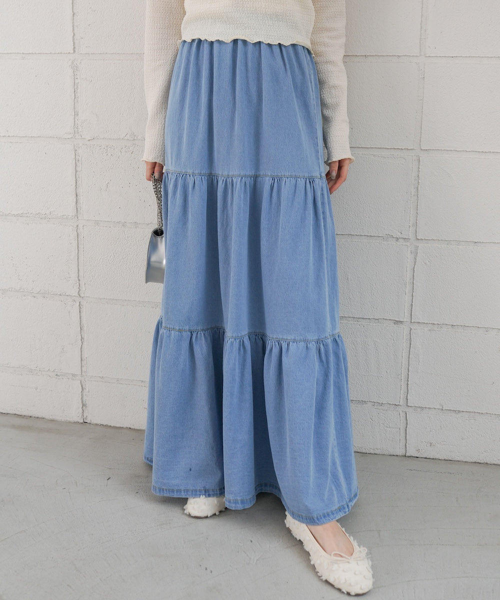 デニムティアードスカート