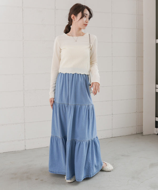 デニムティアードスカート