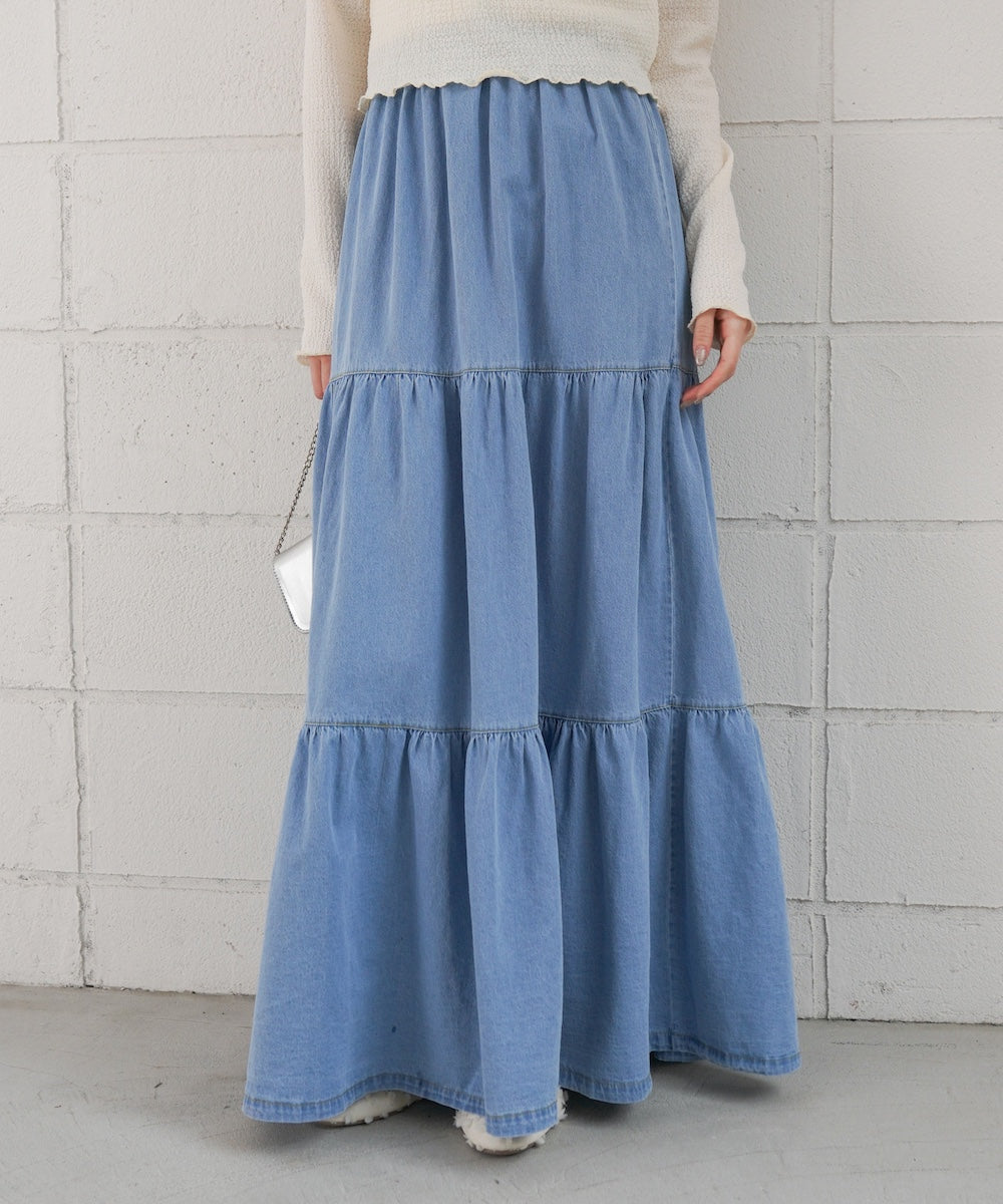 デニムティアードスカート