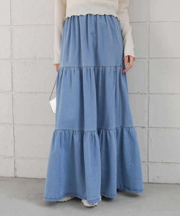 デニムティアードスカート