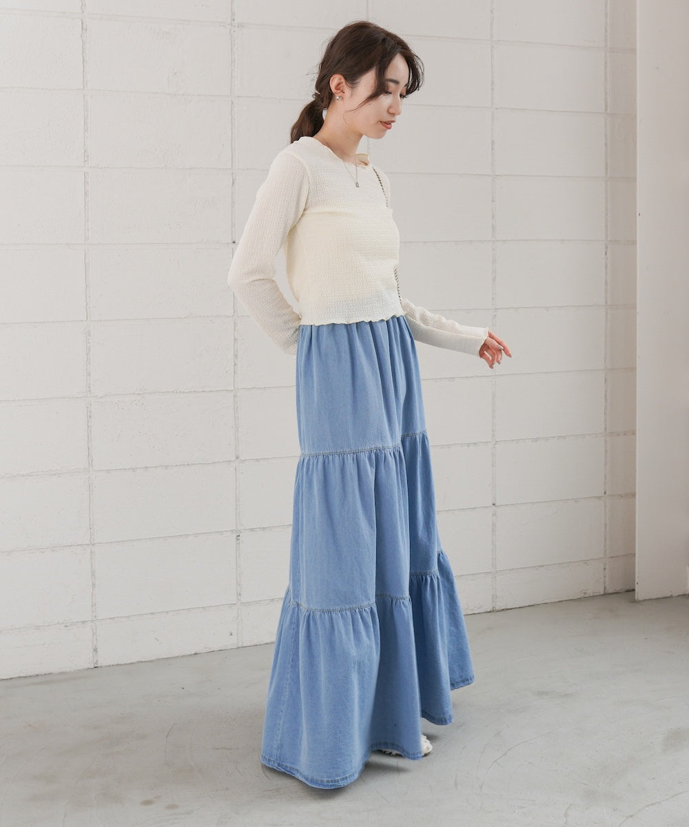 デニムティアードスカート