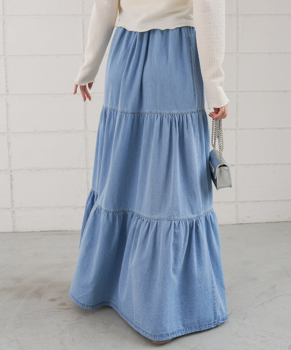 デニムティアードスカート