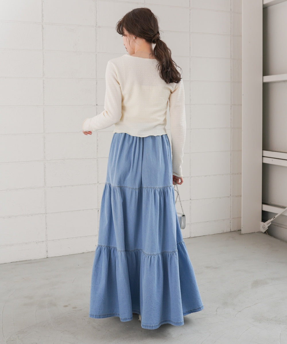 デニムティアードスカート