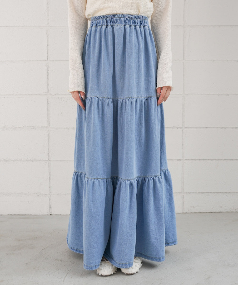 デニムティアードスカート