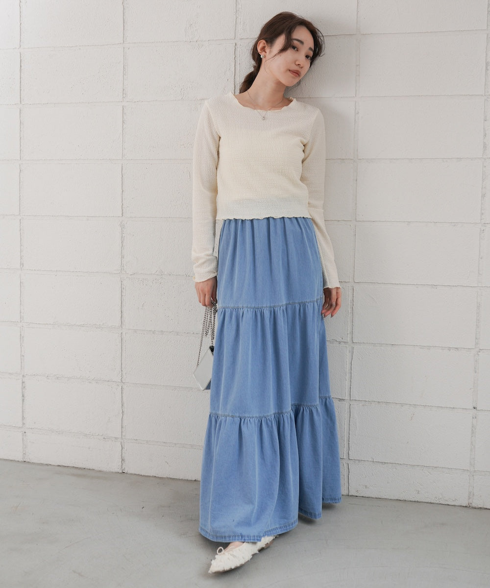 デニムティアードスカート