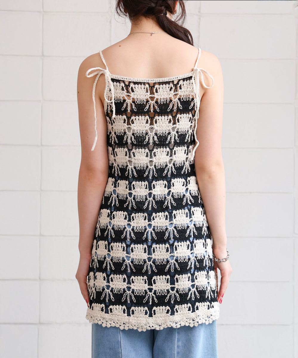 クロシェ編みミニワンピース