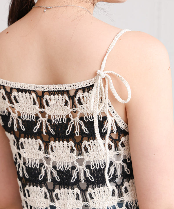 クロシェ編みミニワンピース