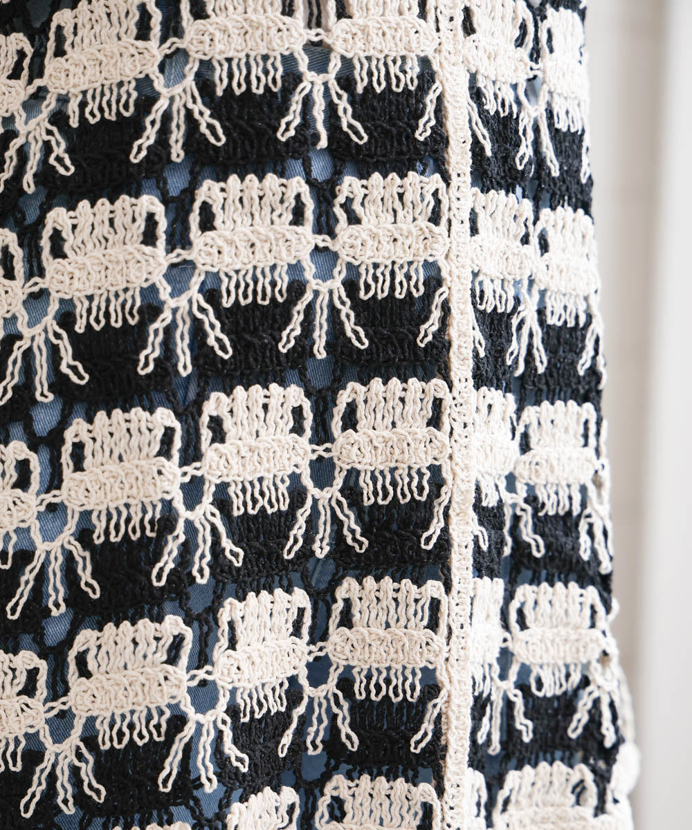 クロシェ編みミニワンピース