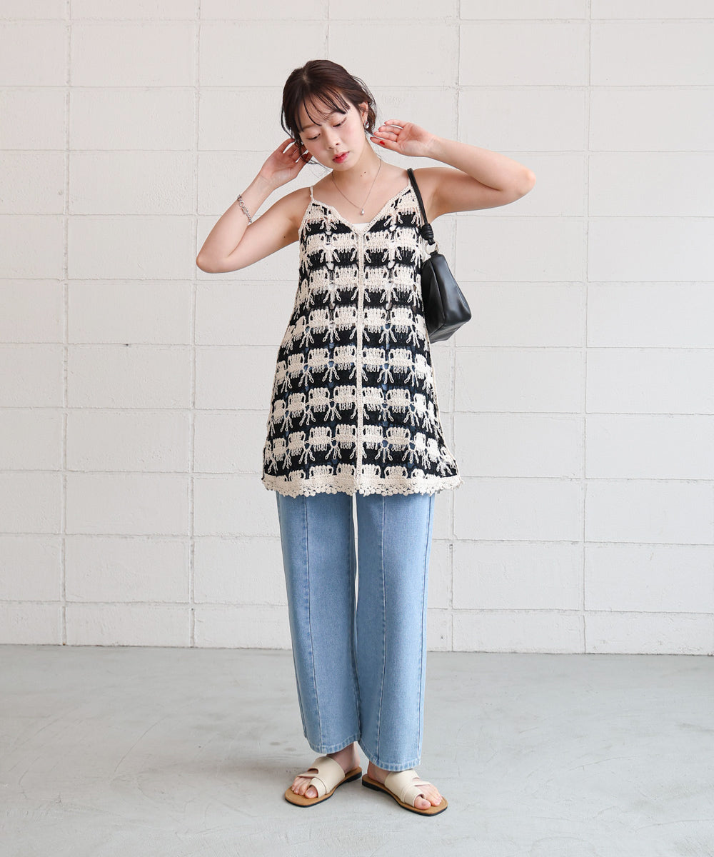 クロシェ編みミニワンピース