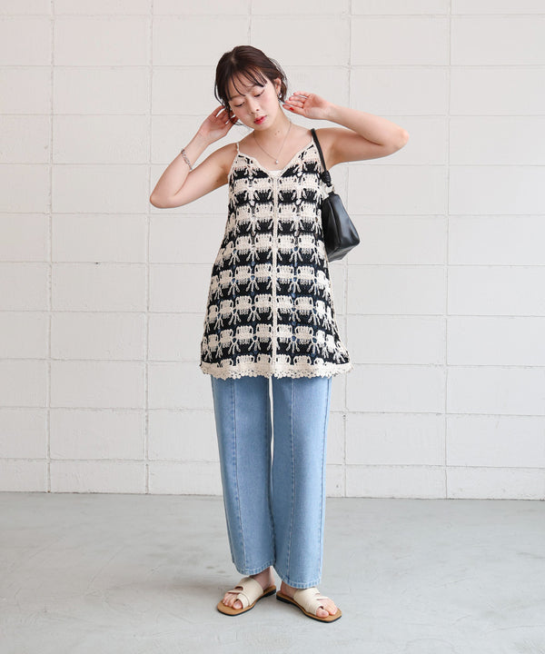 クロシェ編みミニワンピース