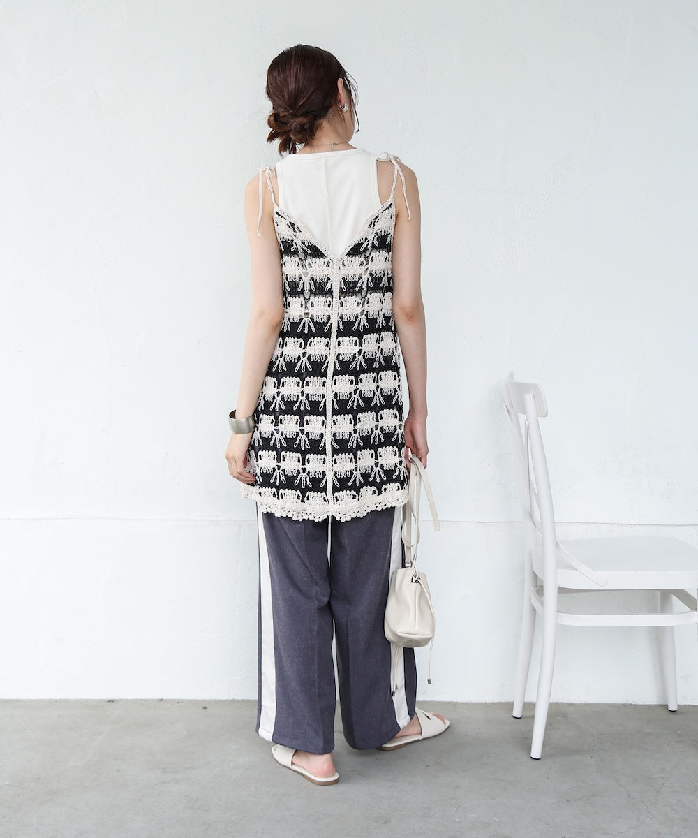 クロシェ編みミニワンピース