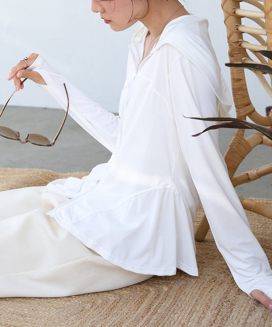 ペプラムダブルZIPストレッチラッシュガードパーカー