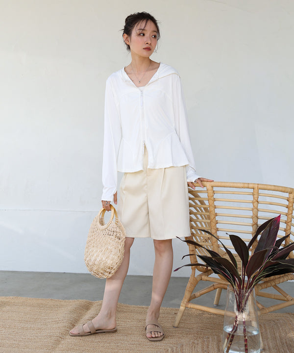 ペプラムダブルＺＩＰストレッチラッシュガードパーカー