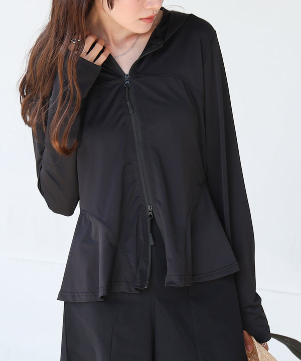 ペプラムダブルＺＩＰストレッチラッシュガードパーカー