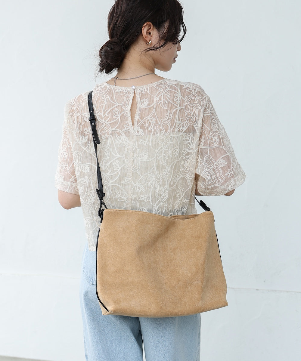 スエード調サイドライン2WAYバッグ