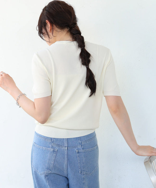 レイヤードデザインドッキング　サマーニットトップス