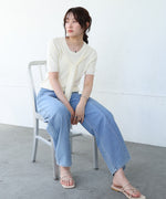 レイヤードデザインドッキング　サマーニットトップス