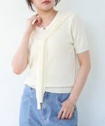 レイヤードデザインドッキング　サマーニットトップス