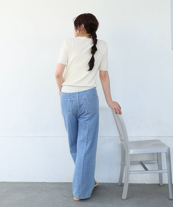 レイヤードデザインドッキング　サマーニットトップス