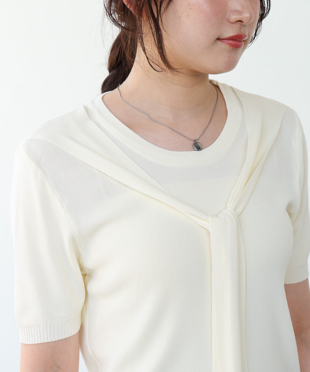 レイヤードデザインドッキング　サマーニットトップス