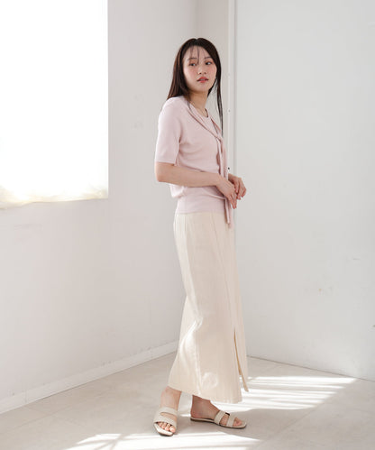 レイヤードデザインドッキング　サマーニットトップス