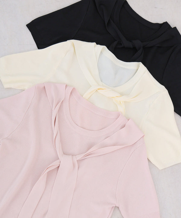 レイヤードデザインドッキング　サマーニットトップス