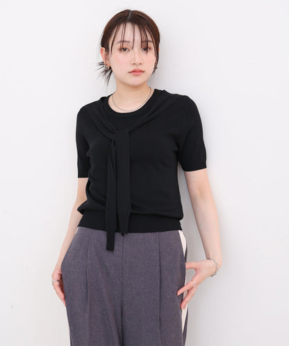 レイヤードデザインドッキング　サマーニットトップス