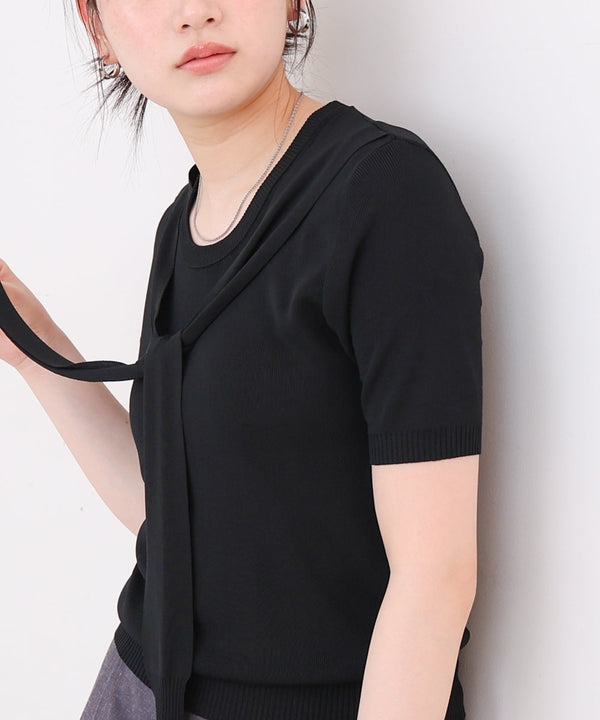 レイヤードデザインドッキング　サマーニットトップス