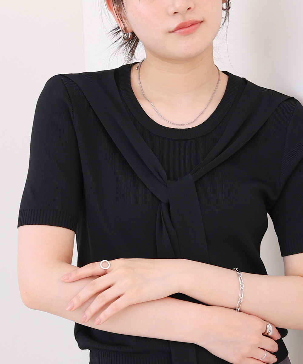 レイヤードデザインドッキング　サマーニットトップス