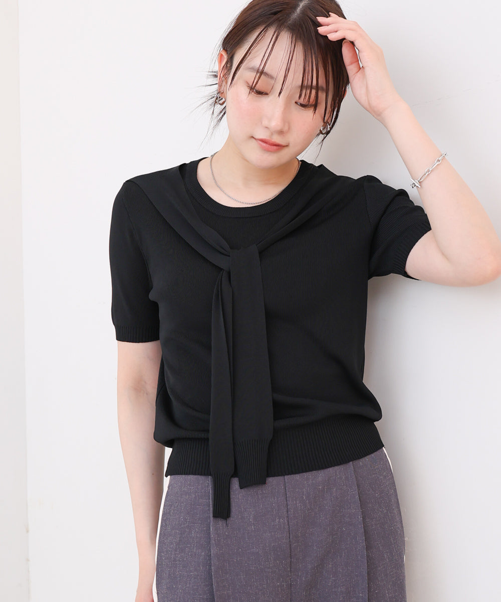 レイヤードデザインドッキング　サマーニットトップス