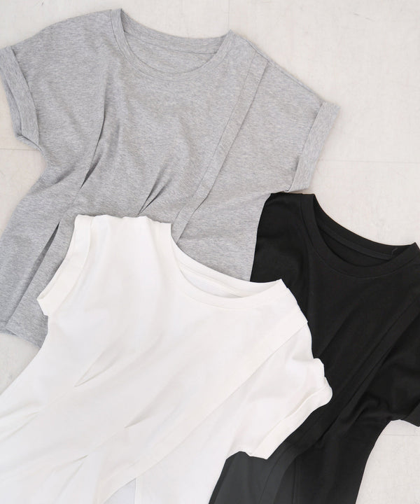 フロントタックデザイン　スリットトップス