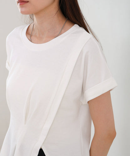 フロントタックデザイン　スリットトップス