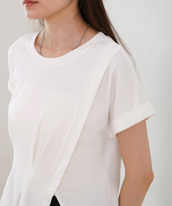 フロントタックデザイン　スリットトップス