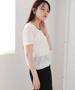 レースアップサマーニットトップス