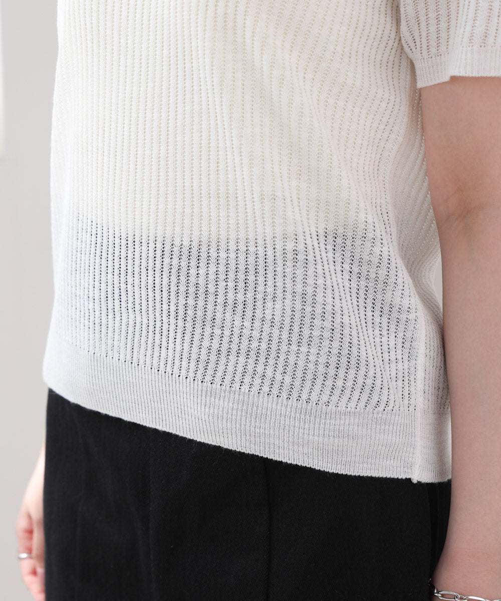 レースアップサマーニットトップス