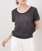 レースアップサマーニットトップス