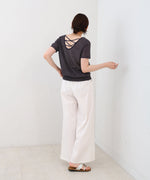 レースアップサマーニットトップス