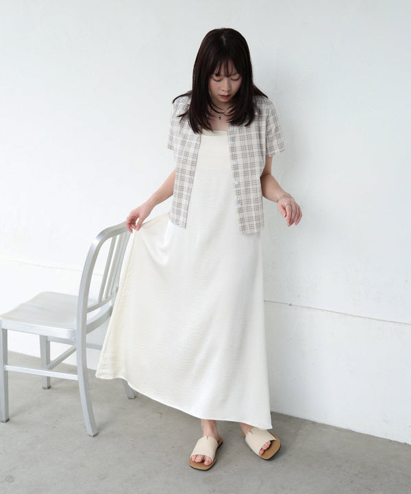 サイドリボンアソートチェックブラウス