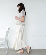 サイドリボンアソートチェックブラウス