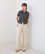 サイドリボンアソートチェックブラウス