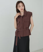 肩パット入りベストトップス