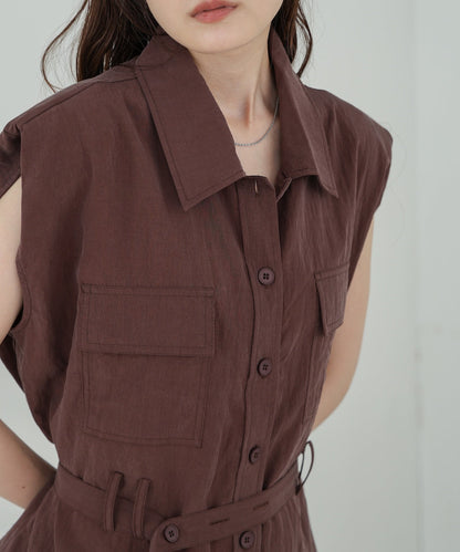 肩パット入りベストトップス