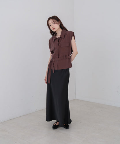 肩パット入りベストトップス