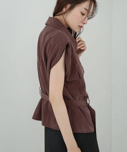 肩パット入りベストトップス