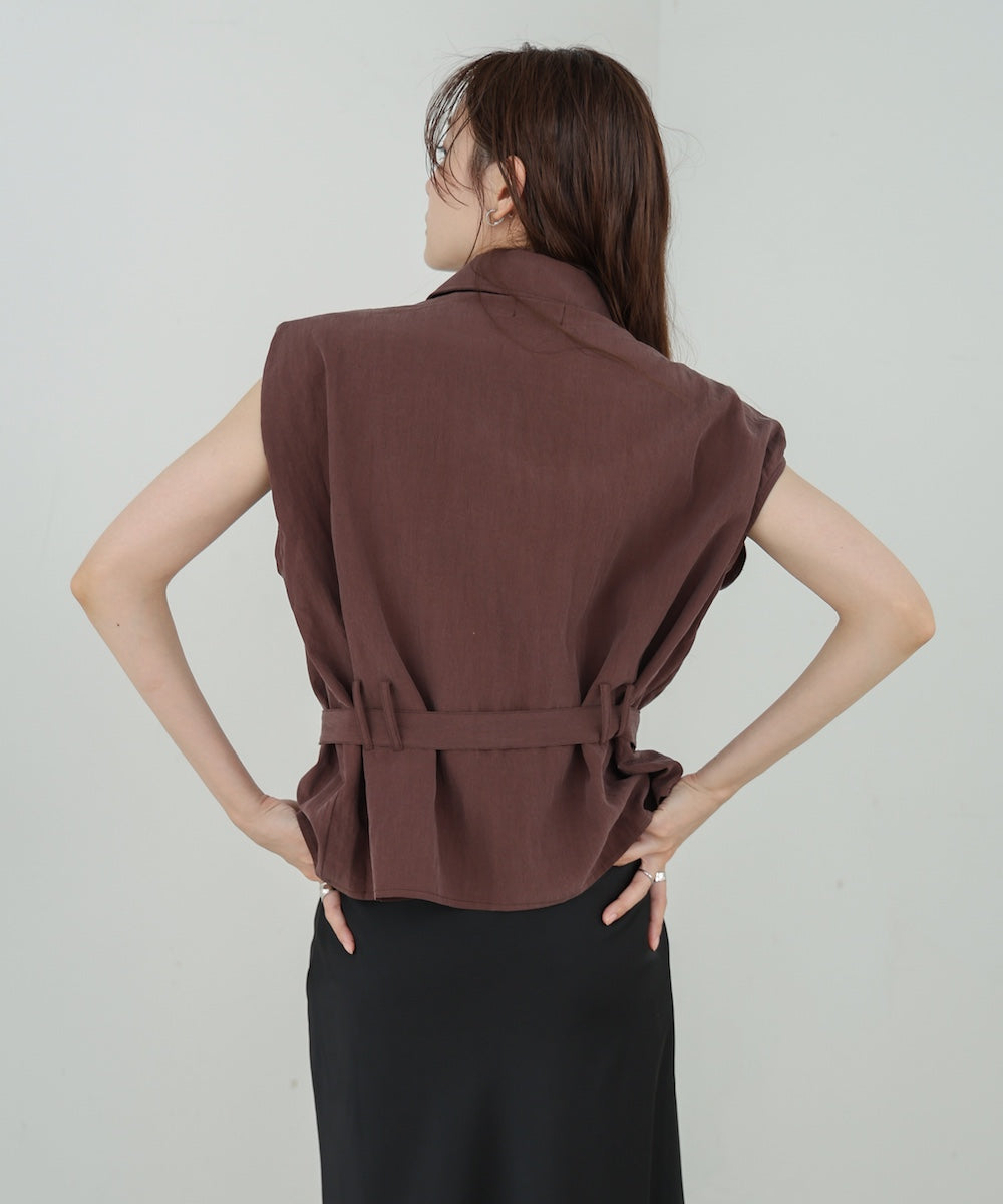 肩パット入りベストトップス