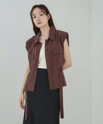 肩パット入りベストトップス